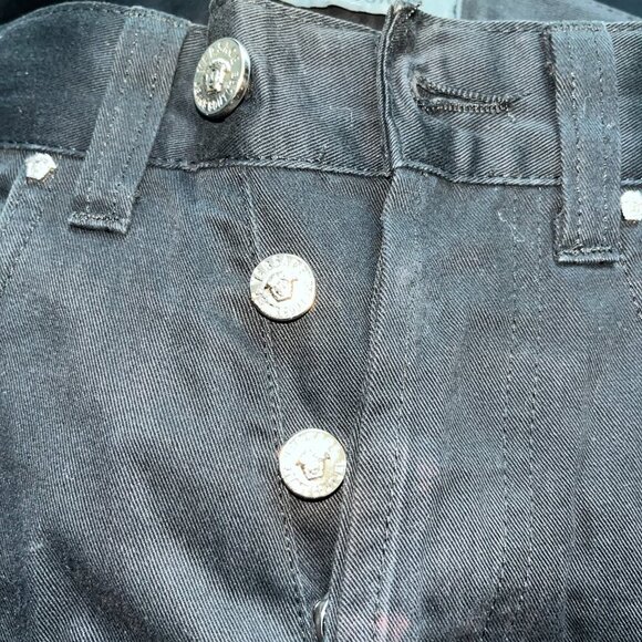 VERSACE JEANS COUTURE VINTAGE BLACK STUDDED JEANS  MADE IN ITALY  - W30 L34 TALL - Picture 13 of 16